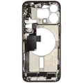 Mid-Frame Housing  W/ Charging Port Flex & Small Parts  For iPhone 15 Pro Max (US Version) (Used OEM Pull: Grade B) (Natural Titanium)