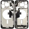 Mid-Frame Housing  W/ Charging Port Flex & Small Parts  For iPhone 15 Pro Max (US Version) (Used OEM Pull: Grade B) (Black Titanium)