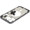 Mid-Frame Housing  W/ Charging Port Flex & Small Parts  For iPhone 15 Pro Max (US Version) (Used OEM Pull: Grade B) (Black Titanium)