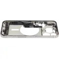 Mid-Frame Housing  W/ Charging Port Flex & Small Parts  For iPhone 15 Pro Max (US Version) (Used OEM Pull: Grade A) (White Titanium)