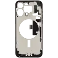 Mid-Frame Housing W/ Charging Port Flex & Small Parts  For iPhone 15 Pro Max (US Version) (Used OEM Pull: Grade A) (Black Titanium)
