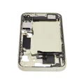 Mid-Frame Housing  W/ Charging Port Flex & Small Parts  For iPhone 15 (US Version) (Used OEM Pull: Grade B) (Yellow)