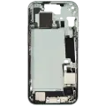 Mid-Frame Housing  W/ Charging Port Flex & Small Parts  For iPhone 15 (US Version) (Used OEM Pull: Grade A) (Green)