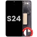 OLED Assembly With Frame For Samsung Galaxy S24 5G (US & International Version) (Used OEM Pull: Grade B/C) (Onyx Black)