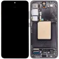 OLED Assembly With Frame For Samsung Galaxy S24 5G (US & International Version) (Used OEM Pull: Grade B/C) (Onyx Black)