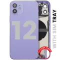 Back Housing W/ Charging Port Flex & Small Parts  For iPhone 12 (EU / Global Version) (Used OEM Pull: Grade B) (Purple)