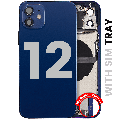 Back Housing W/ Charging Port Flex & Small Parts  For iPhone 12 (EU / Global Version) (Used OEM Pull: Grade C) (Blue)