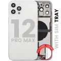 Back Housing W/ Charging Port Flex & Small Parts  For iPhone 12 Pro Max (EU / Global Version) (Used OEM Pull: Grade C) (Silver)