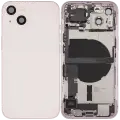 Back Housing W/ Charging Port Flex & Small Parts  For iPhone 13 (US Version) (Used OEM Pull: Grade A) (Pink)