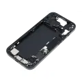 Mid-Frame Housing  W/ Charging Port Flex & Small Parts  For iPhone 15 (US Version) (Used OEM Pull: Grade C) (Black)