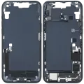 Mid-Frame Housing  W/ Charging Port Flex & Small Parts  For iPhone 14 Plus (EU / Global Version) (Used OEM Pull: Grade C) (Midnight)