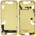Mid-Frame Housing  W/ Small Parts For iPhone 14 (EU / Global Version) (Used OEM Pull: Grade C) (Yellow)
