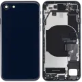 Back Housing W/ Charging Port Flex and Small Components Pre-Installed For iPhone SE (2022) (Used OEM Pull: Grade B) (Midnight)