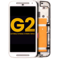 LCD Assembly With Frame For Motorola Moto G2 (XT1064 / XT1068 / XT1069 / 2014) (Refurbished) (White)