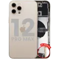 Back Housing W/ Charging Port Flex & Small Parts  For iPhone 12 Pro Max (US Version) (Used OEM Pull: Grade B) (Gold)