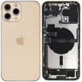 Back Housing W/ Charging Port Flex & Small Parts  For iPhone 13 Pro Max (US Version) (Used OEM Pull: Grade B) (Gold)