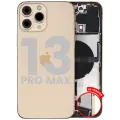 Back Housing W/ Charging Port Flex & Small Parts  For iPhone 13 Pro Max (US Version) (Used OEM Pull: Grade B) (Gold)