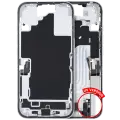 Mid-Frame Housing  W/ Charging Port Flex & Small Parts For iPhone 16 (US Version) (Used OEM Pull: Grade B) (White)