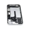 Mid-Frame Housing  W/ Charging Port Flex & Small Parts  For iPhone 16 (US Version) (Used OEM Pull: Grade C) (White)