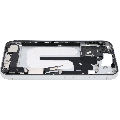 Mid-Frame Housing  W/ Charging Port Flex & Small Parts  For iPhone 16 (US Version) (Used OEM Pull: Grade C) (White)