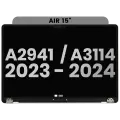 Complete LCD Display Assembly For MacBook Air 15" (A2941 / Mid 2023) / Air 15" (A3114 / Mid 2024) (Used OEM Pull: Grade A) (Space Gray)