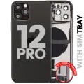 Back Housing W/ Charging Port Flex & Small Parts  For iPhone 12 Pro (EU / Global Version) (Used OEM Pull: Grade C) (Graphite)